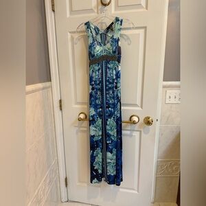 Floral Blue Maxi Dress